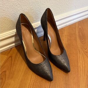 Coach Foil Snake Textured Women's Heels